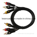 RCA Cable, 3RCA to 3RCA with Double Colors Molding Type, for Hdtvs and DVD Player